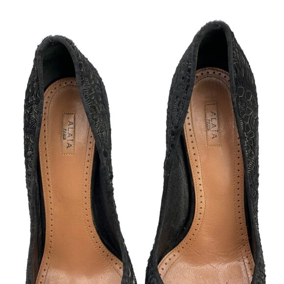 Alaia 40 Black Calfskin Leather Stiletto Heels - Picture 7 of 12